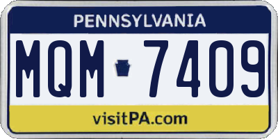PA license plate MQM7409