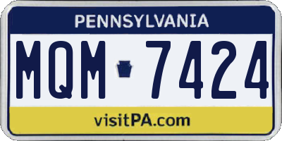 PA license plate MQM7424