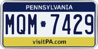 PA license plate MQM7429