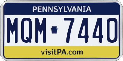 PA license plate MQM7440