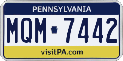 PA license plate MQM7442