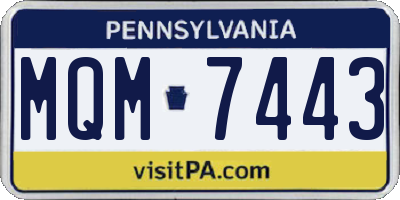PA license plate MQM7443