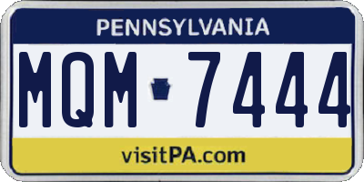 PA license plate MQM7444