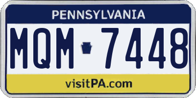 PA license plate MQM7448
