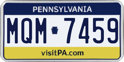 PA license plate MQM7459