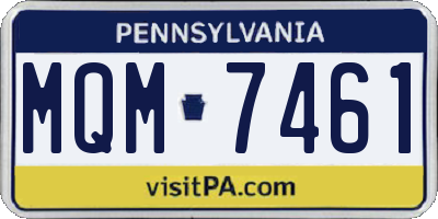 PA license plate MQM7461