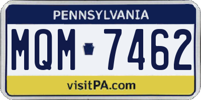 PA license plate MQM7462