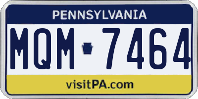 PA license plate MQM7464