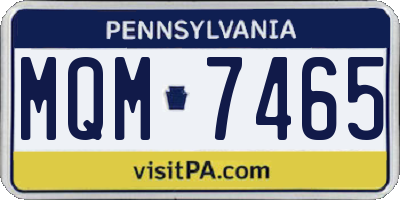 PA license plate MQM7465