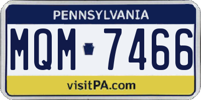 PA license plate MQM7466