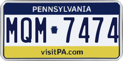 PA license plate MQM7474
