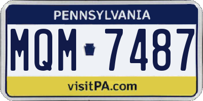 PA license plate MQM7487