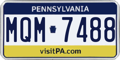 PA license plate MQM7488