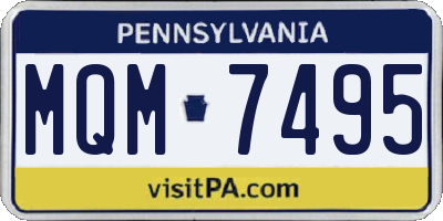 PA license plate MQM7495