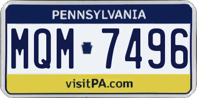 PA license plate MQM7496