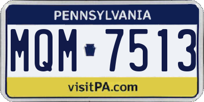 PA license plate MQM7513