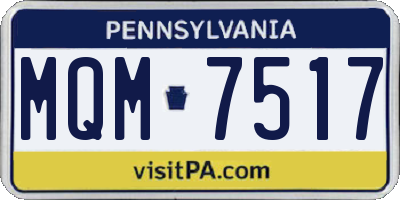 PA license plate MQM7517