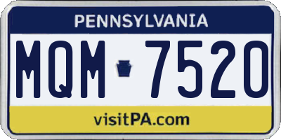 PA license plate MQM7520