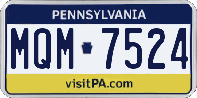 PA license plate MQM7524