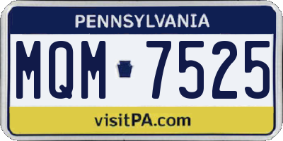 PA license plate MQM7525