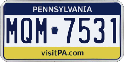 PA license plate MQM7531