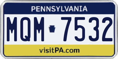PA license plate MQM7532