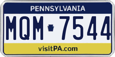 PA license plate MQM7544
