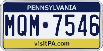 PA license plate MQM7546