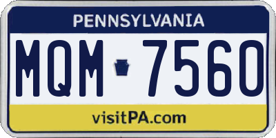 PA license plate MQM7560