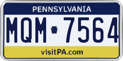 PA license plate MQM7564