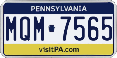 PA license plate MQM7565