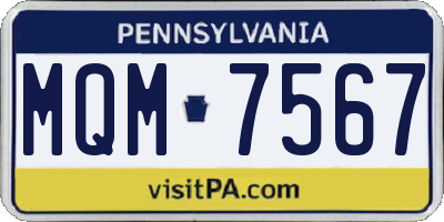 PA license plate MQM7567