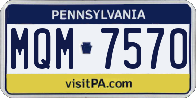 PA license plate MQM7570