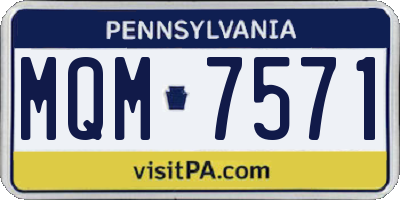PA license plate MQM7571