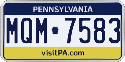 PA license plate MQM7583