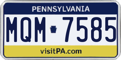 PA license plate MQM7585