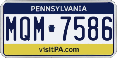 PA license plate MQM7586