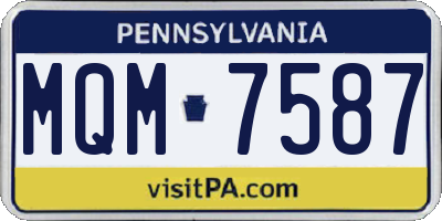 PA license plate MQM7587