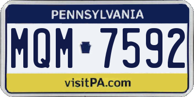 PA license plate MQM7592