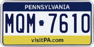 PA license plate MQM7610