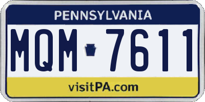 PA license plate MQM7611