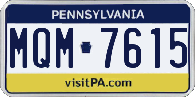 PA license plate MQM7615