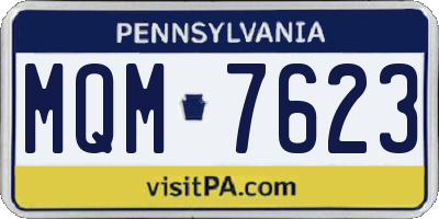 PA license plate MQM7623