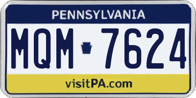 PA license plate MQM7624