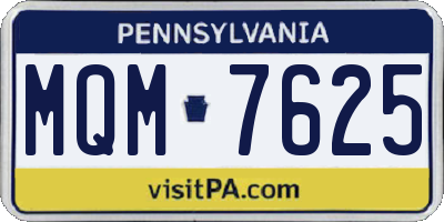 PA license plate MQM7625