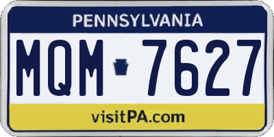 PA license plate MQM7627
