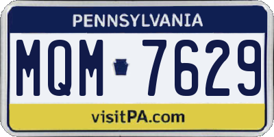 PA license plate MQM7629