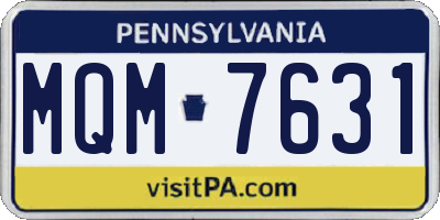 PA license plate MQM7631