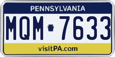 PA license plate MQM7633