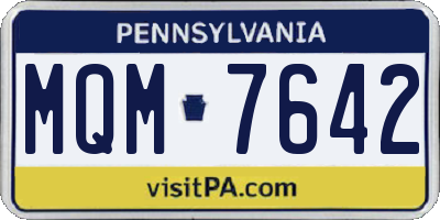 PA license plate MQM7642